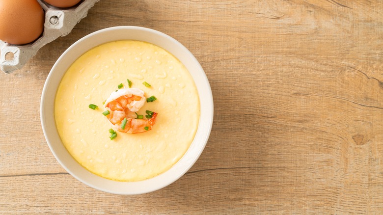 Egg custard with shrimp