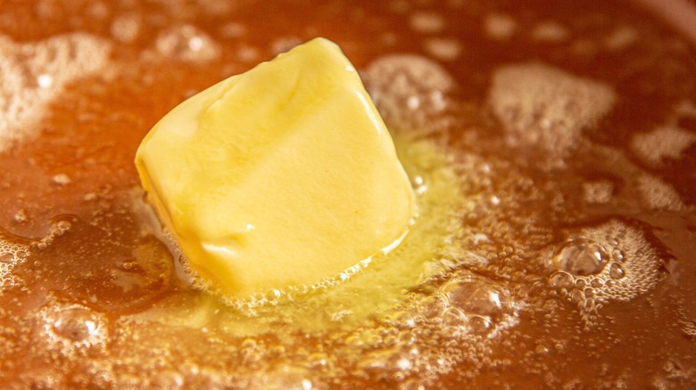 melting brown butter