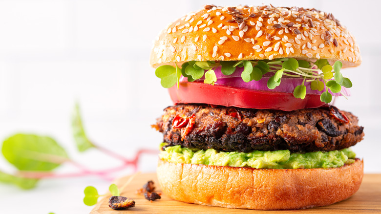 Grilled black bean burger