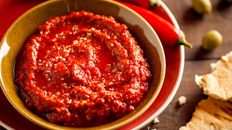 Bowl of harissa paste