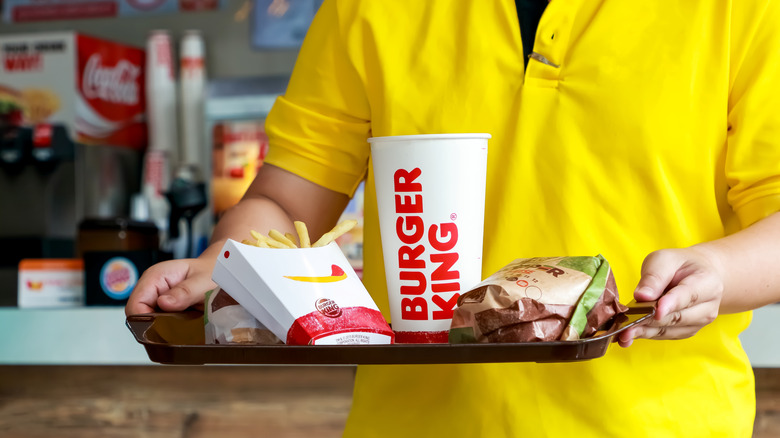 Tray of Burger King food