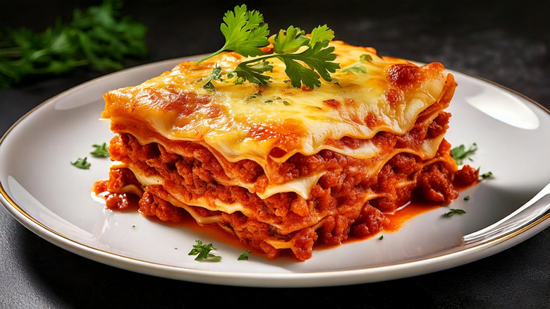 square of lasagna