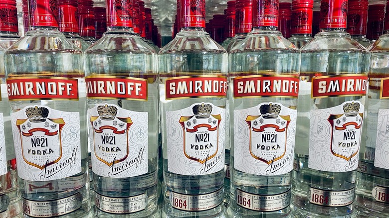 bottles of Smirnoff vodka 