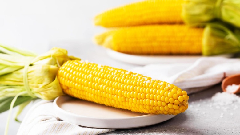 Boiled corn cob