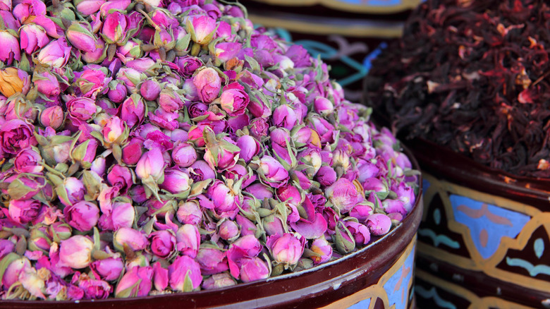 rose buds in Marrakech souk