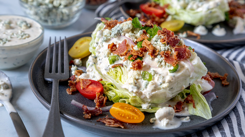 Classic iceberg lettuce wedge salad