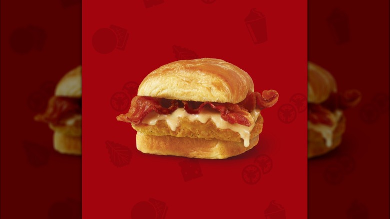 Wendy's Maple Bacon Chicken Croissant Breakfast Sandwich