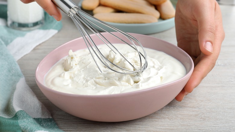 Whisk in a bowl of whipped cream