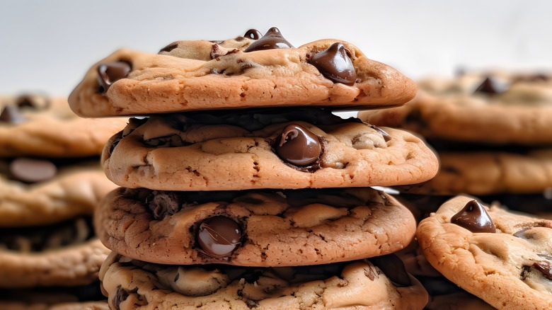 stack of chocolate chip cookies