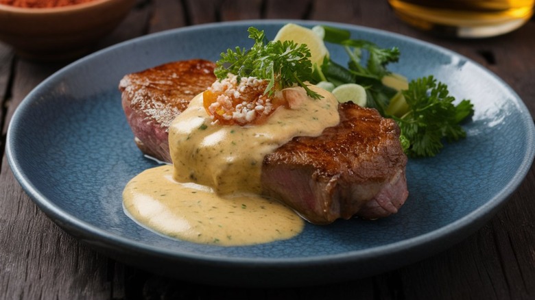 plate of Steak Diane