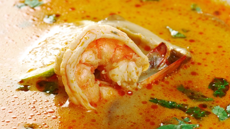 Close-up of Honduran seafood stew