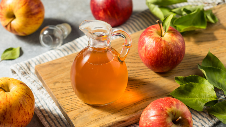 Apple cider vinegar in glass jug