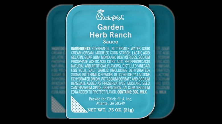 Chick-fil-A's Garden Herb Ranch packet