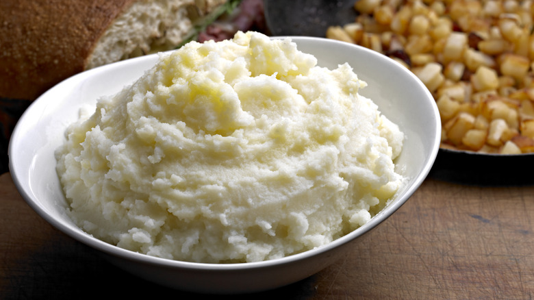 serving bowl of mashed potatoes