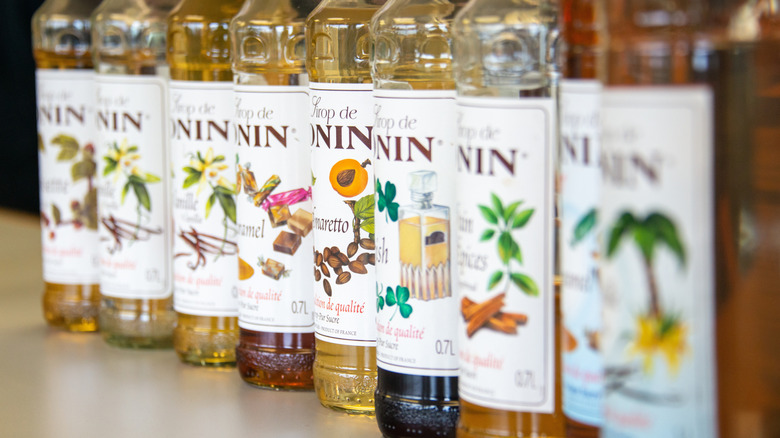 Selection of Monin flavored syrups