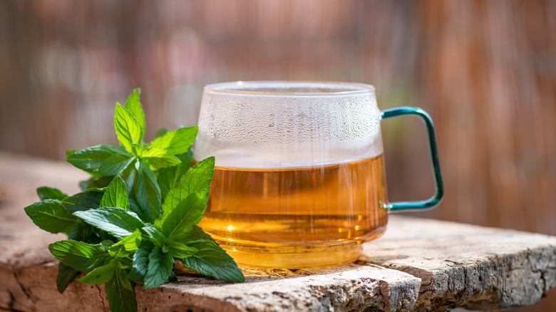 Mug of peppermint tea