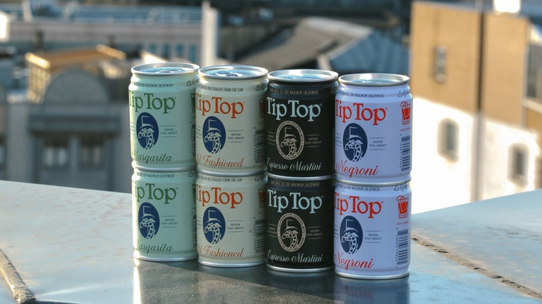 a variety Tip Top canned cocktails