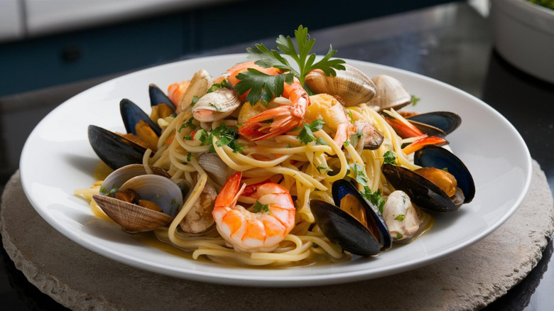 seafood linguini pasta