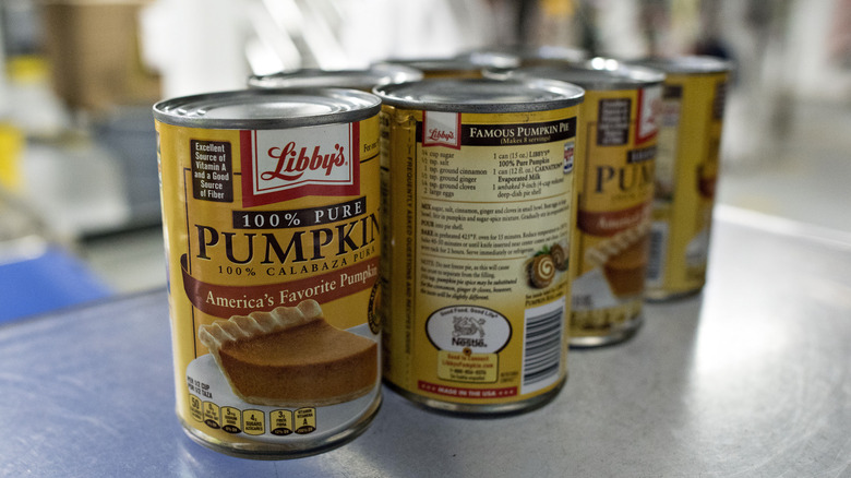 Cans of pumpkin