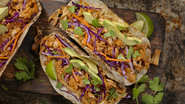 seasoned jack fruit in tacos