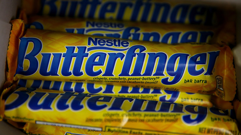 Close-up of Butterfinger candy bar