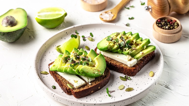 Nutritious avocados on toast 