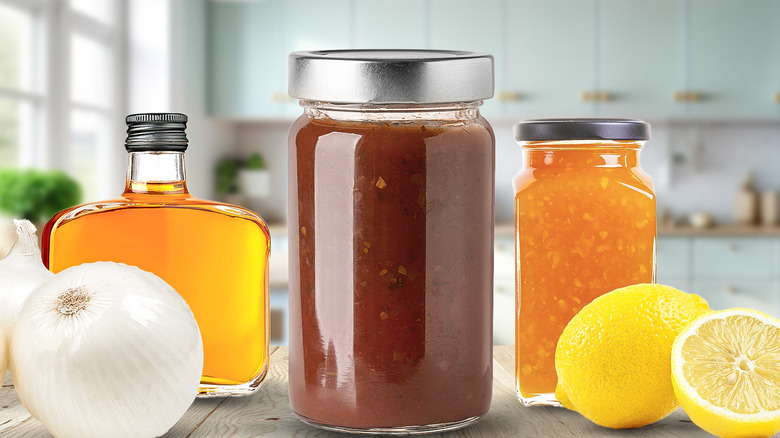 bbq sauce with marmalade, liquor and lemons