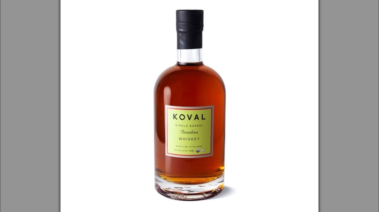 A bottle of Koval bourbon