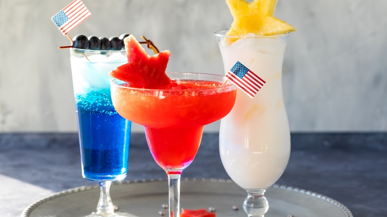 patriotic cocktails with American flags
