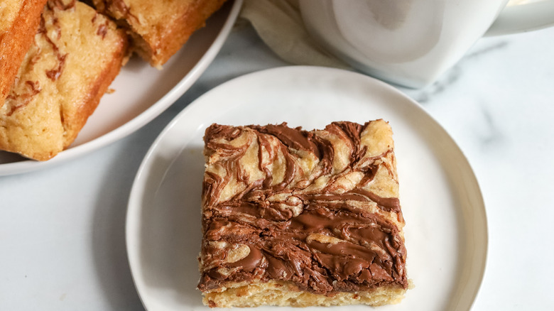 banana Nutella bar on plate