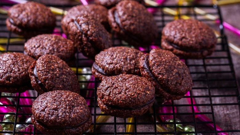 baci di alassio cookies on a rack