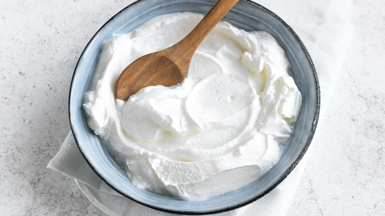 Bowl of homemade yogurt