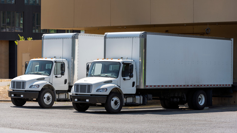 tractor trailers at loading dock