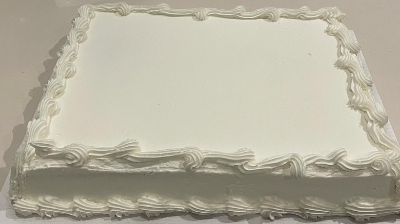 plain undecorated white Costco cake