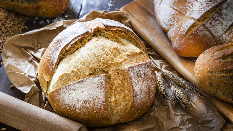 homemade breads on table