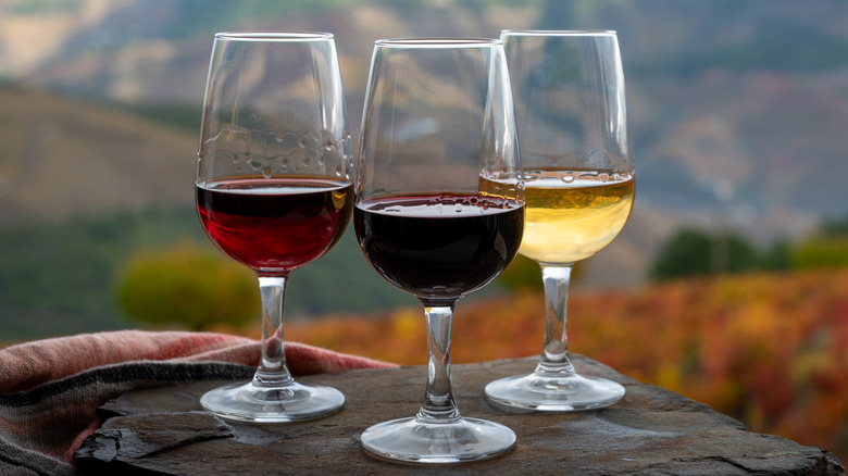 Fortified wine in glasses