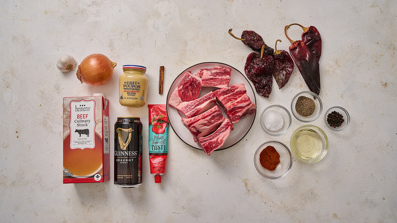 ingredients for stout braised short ribs