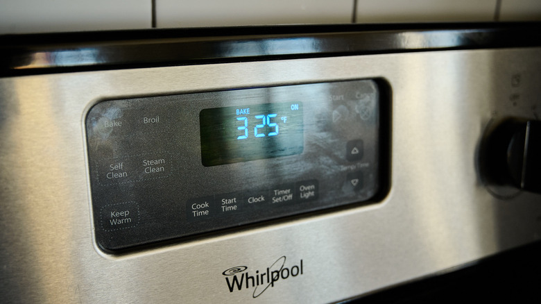 preheating the oven to 325 F