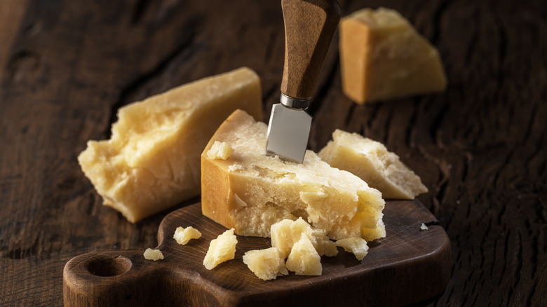 Parmesan on a cutting board