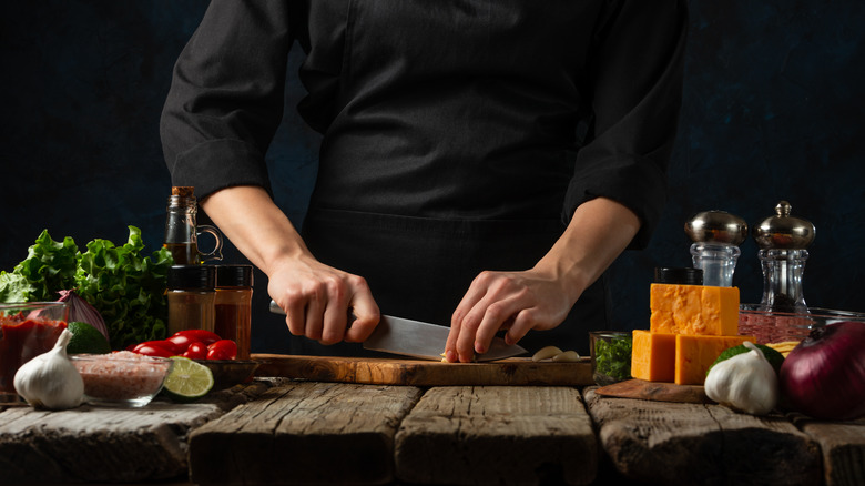 prepping vegetables 