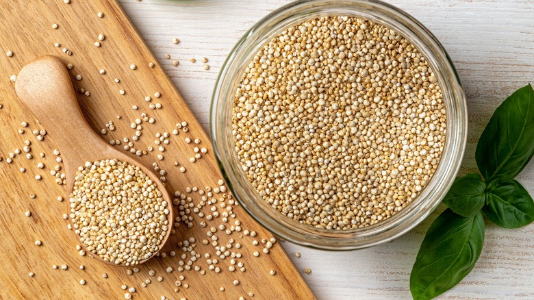 brown quinoa display