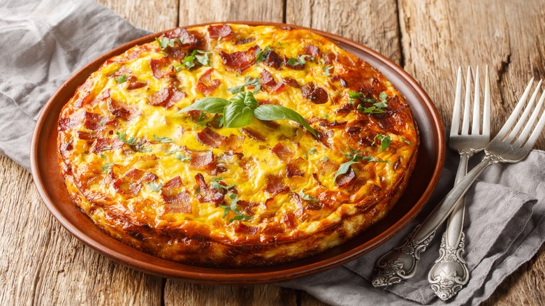 quiche with meat and cheese