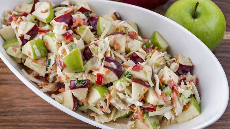 bowl of apple coleslaw