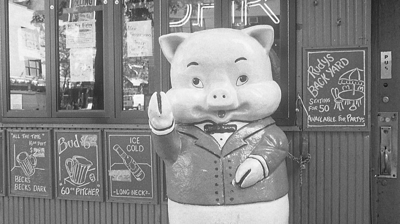 A photo of Baron Von Swine outside of Rudy's