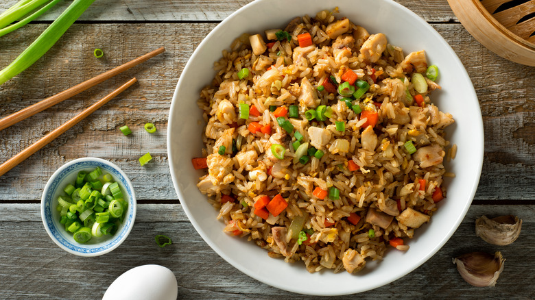 Fried rice with chopsticks  