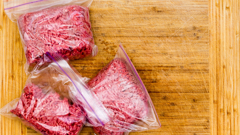 ground beef in resealable bags