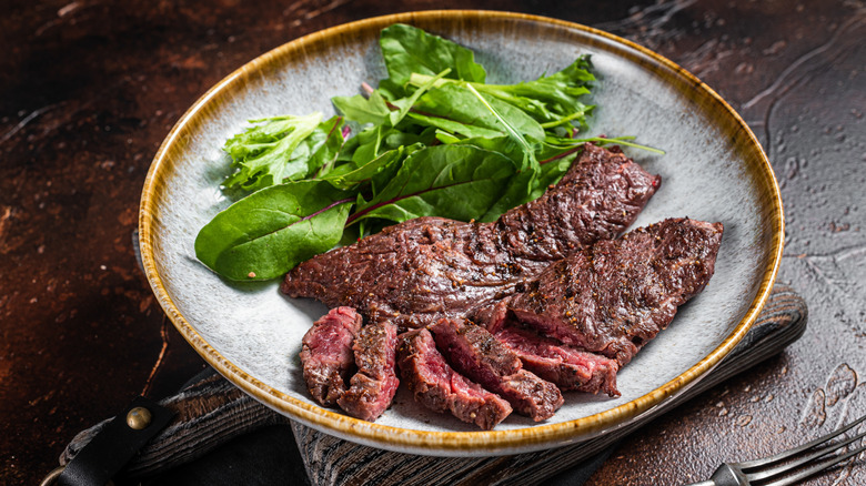 grilled sliced flap steak