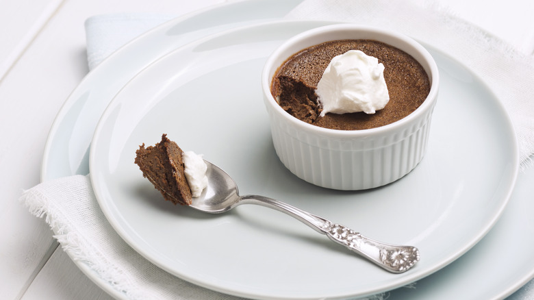 pots de creme prepared in ramekin