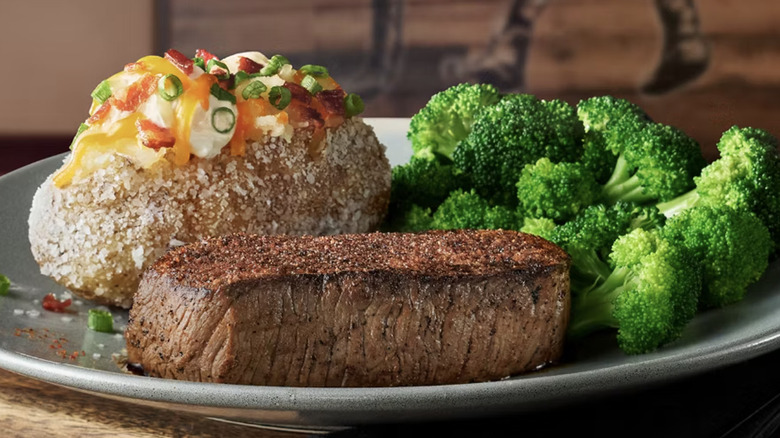 Outback Steakhouse center-cut sirloin dinner official menu photo