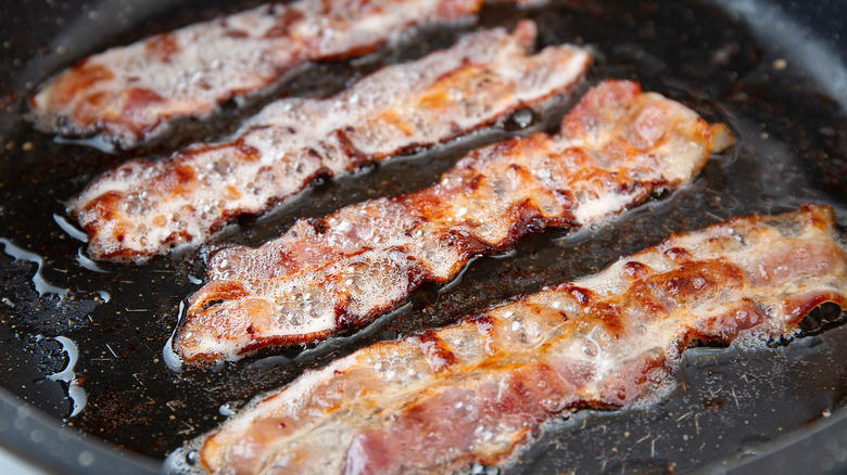 Bacon and grease in pan 